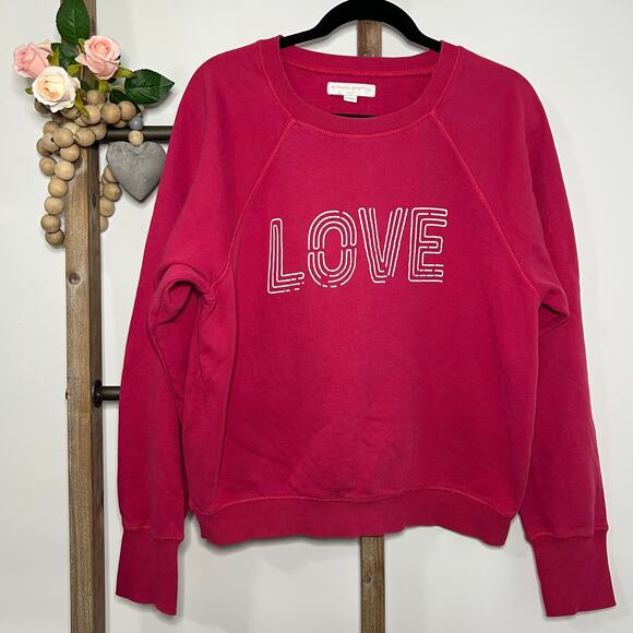 Spiritual Gangster Tops - Spiritual Gangster Long Sleeve Pink Love Sweatshirt Size Medium